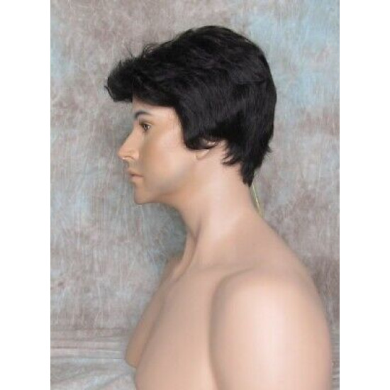 GREGORY | Dark Brown Gentle Wave Men's Wig Longer Top Full Hairpiece 