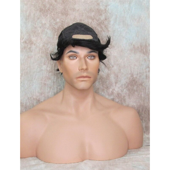 JAY HH | Jet Black 100% Human Hair Men's Wigs Layered 