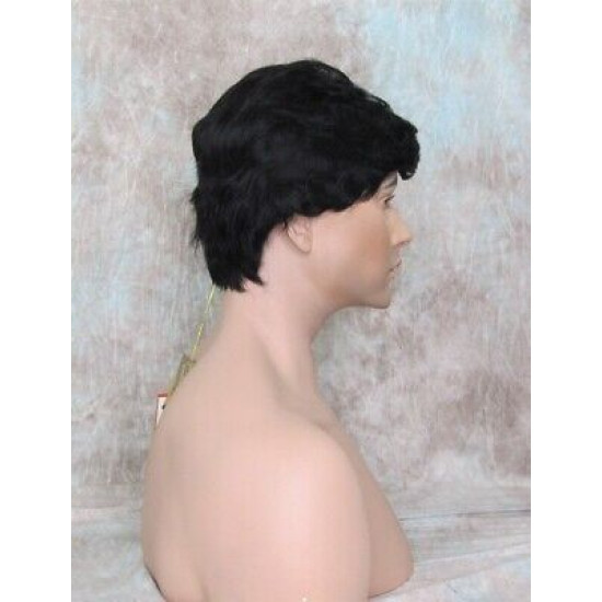JAY HH | Jet Black 100% Human Hair Men's Wigs Layered 