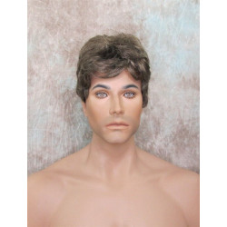 JAY | Golden Brown 35% Gray Short Thick Full Men's Wig Wigs 