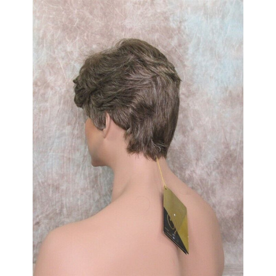 JAY | Golden Brown 35% Gray Short Thick Full Men's Wig Wigs 